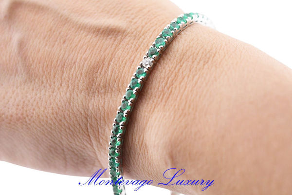 Picture of BRACCIALE TENNIS CON SMERALDI 6.08 CT E DIAMANTI