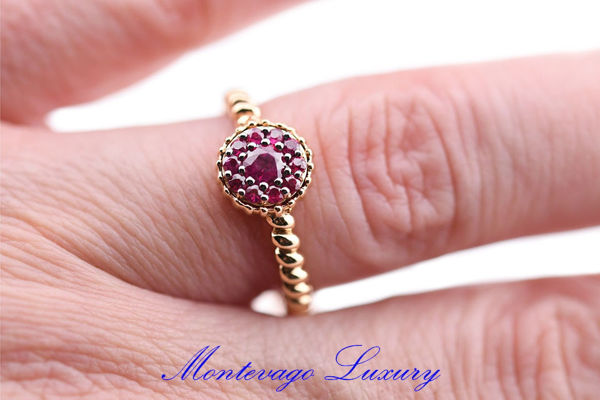 Immagine di ANELLO ORO ROSA CON RUBINI 0,50 CT